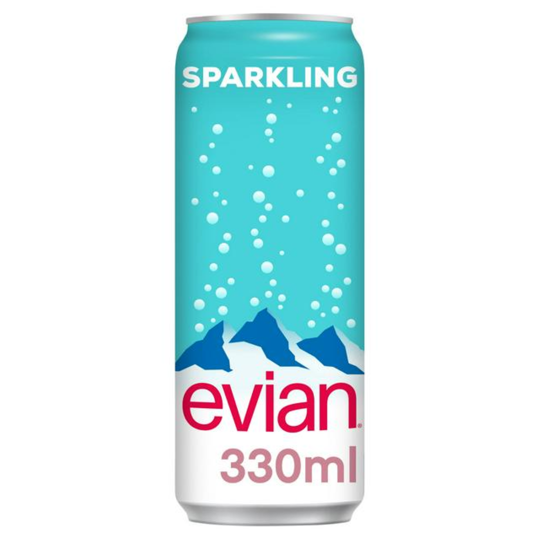 EVIAN SPARKLING WATER CAN 330ML